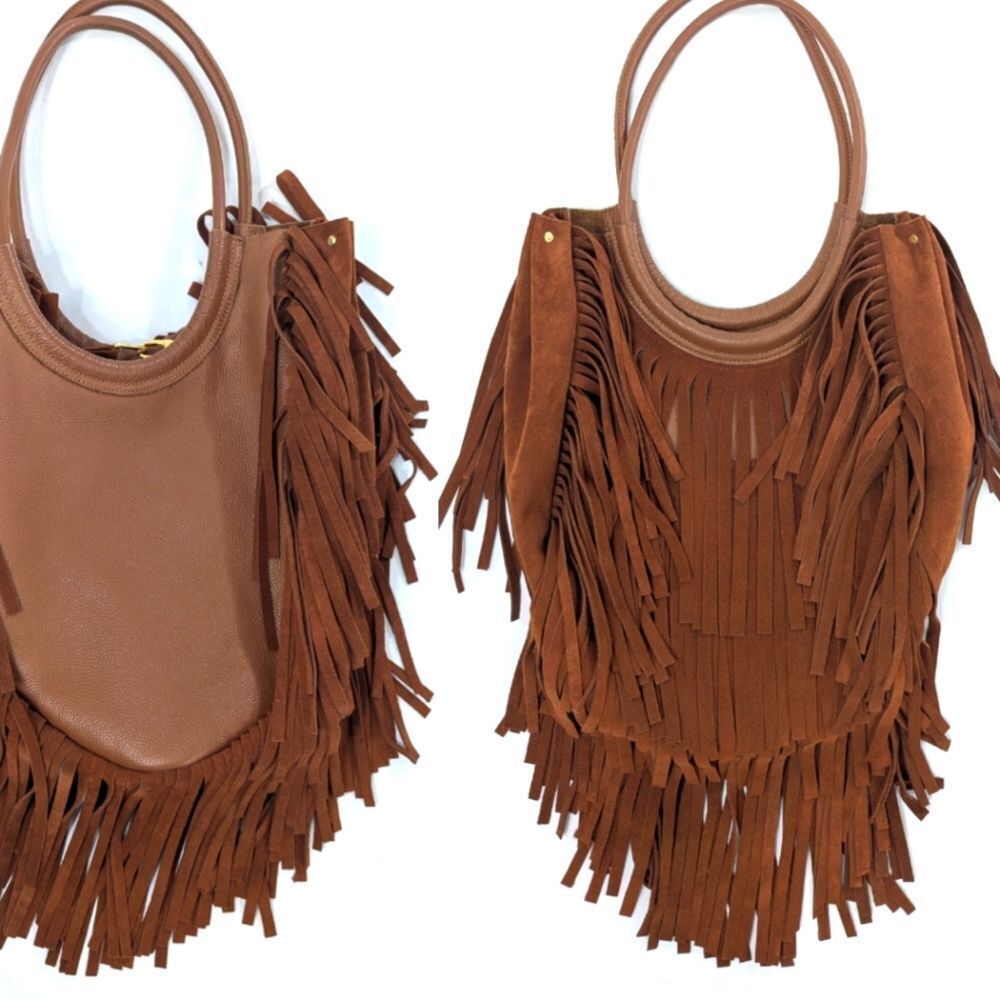 Handmade Leather Fringe Carry All - Picture 3 of 5
